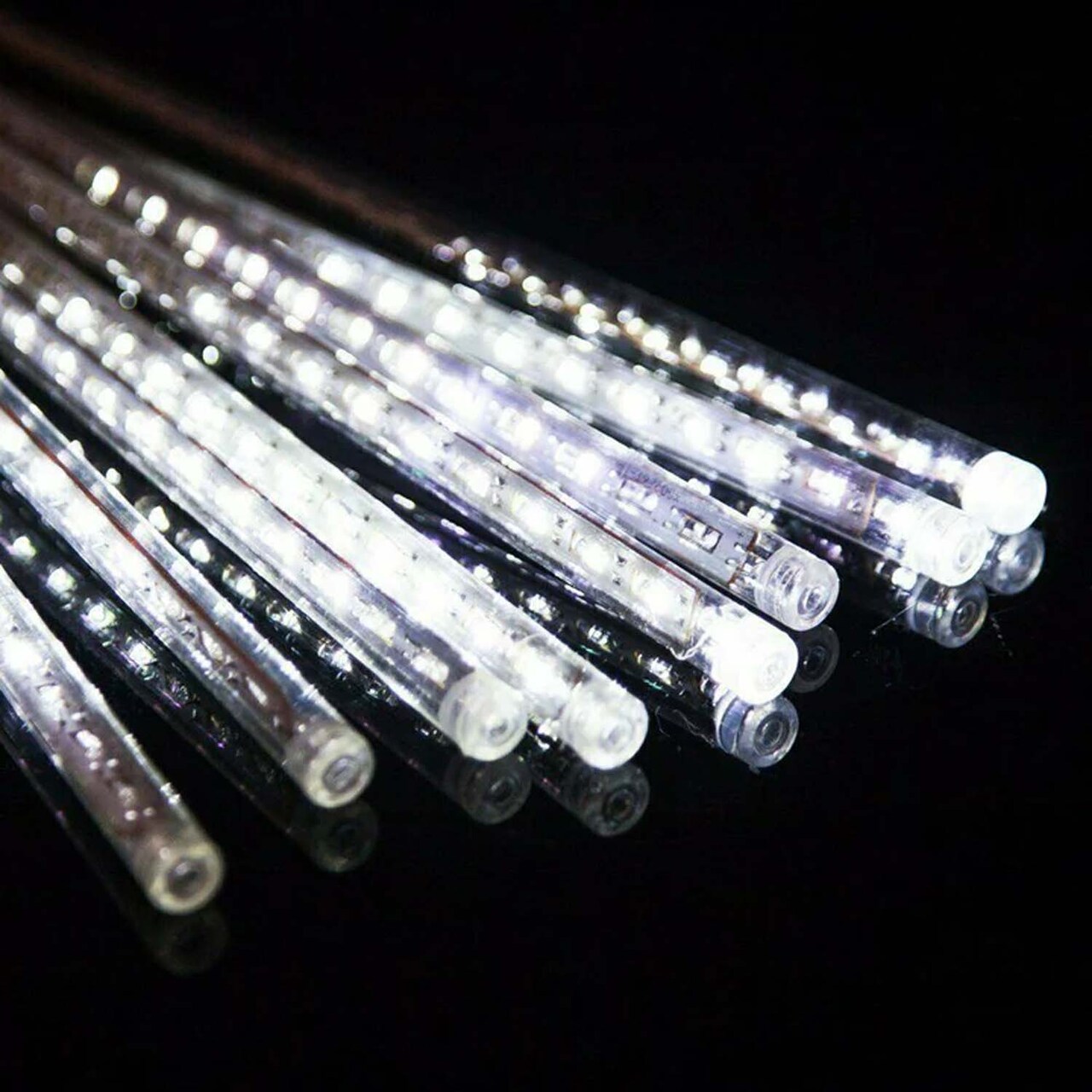 Christmas 144 LED Meteor Snowfall Lights Cascading Rain Drop Tube Lights Indoor Outdoor Decoration